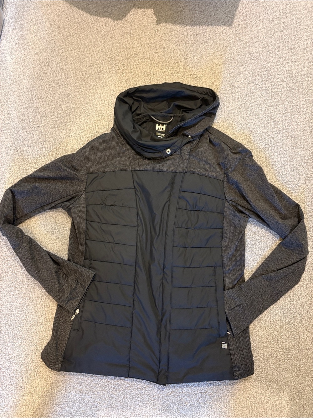 Helly Hansen Women's Black Quilted Hooded Hybrid Jacket